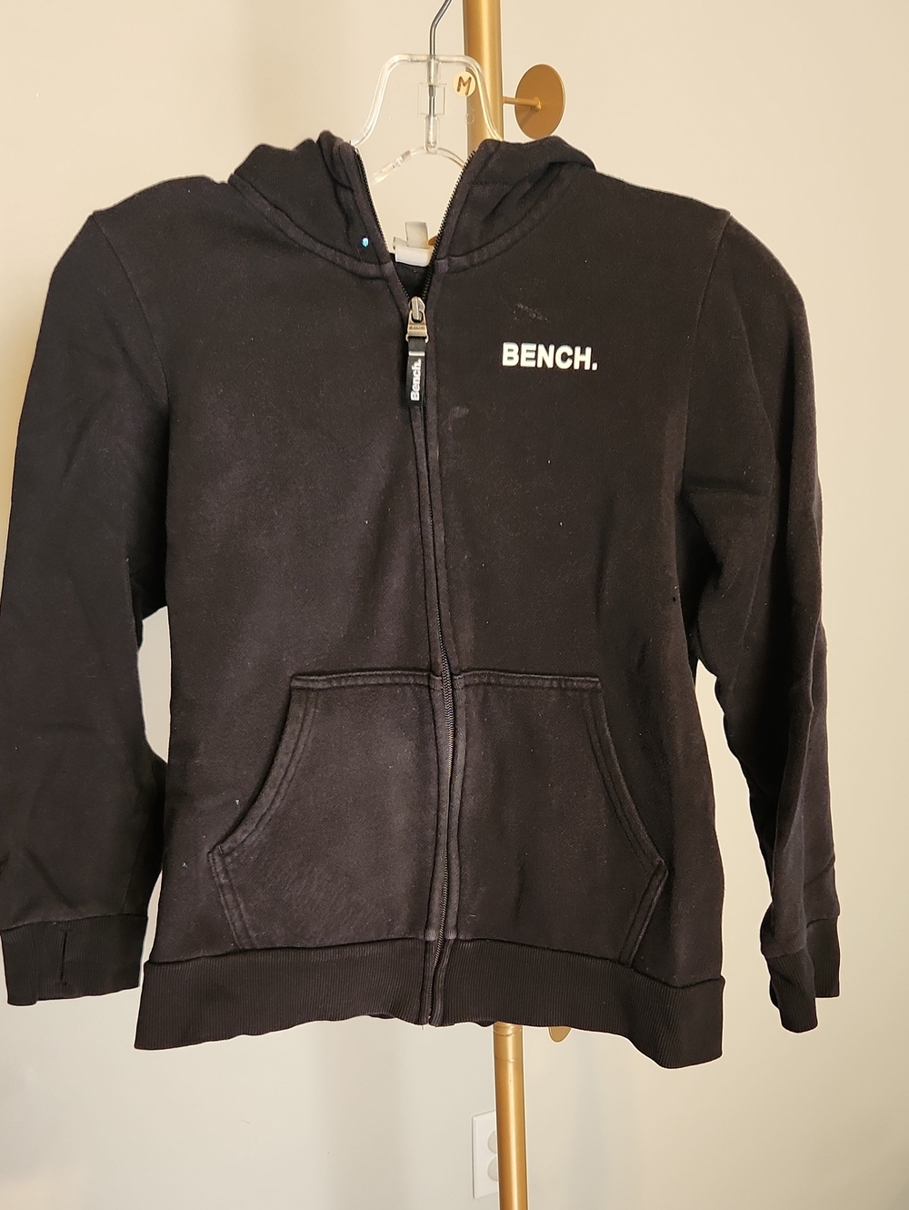 Bench Black Hoodie with White Logo